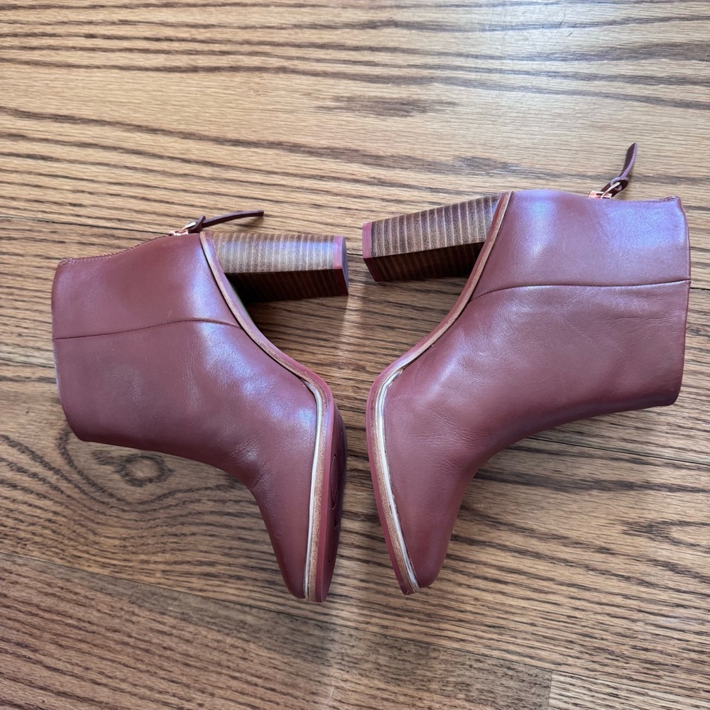 Ted Baker London size 36 Lorca 2 Ankle Boots cognac leather & metallic accents - Picture 3 of 10